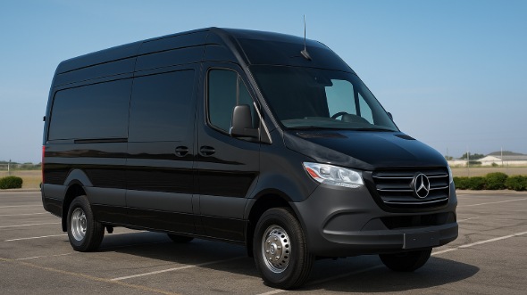 Exterior of St Louis Party Bus Company's 14 Passenger Sprinter Limousine in St Louis