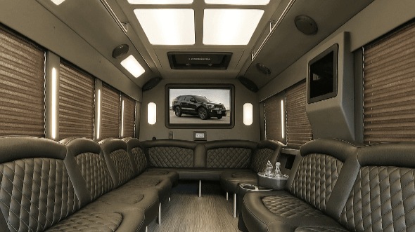 Interior of Charter Bus Company Florissant's 30 Passenger Party Bus in Florissant