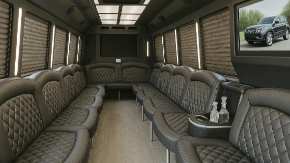 Interior of Charter Bus Company Columbia's 40 Passenger Party Bus in Columbia