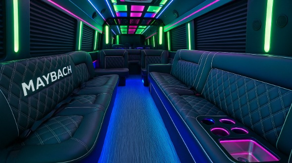 Interior of Charter Bus Company Florissant's 40 Passenger Party Bus in Florissant