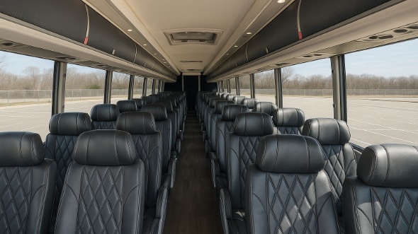 Interior of Charter Bus Company St Louis's 46 Passenger Charter Bus in St Louis