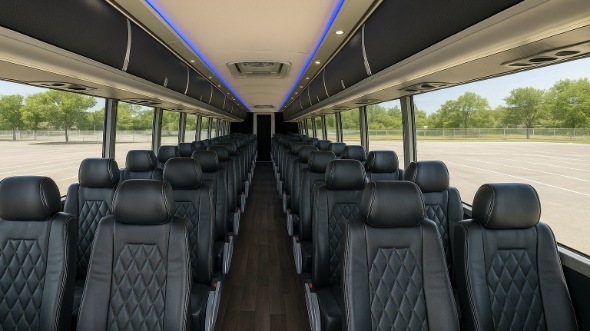 Interior of Charter Bus Company St Louis's 47 Passenger Charter Bus in St Louis
