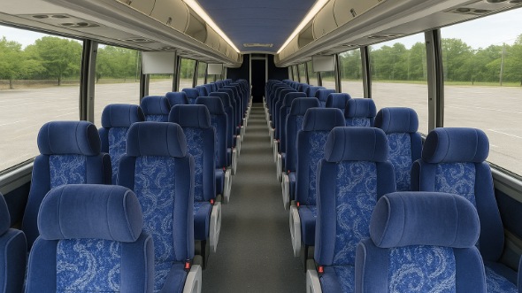 Interior of Charter Bus Company St Louis's 48 Passenger Charter Bus in St Louis