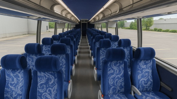 Interior of Charter Bus Company St Louis's 54 Passenger Charter Bus in St Louis