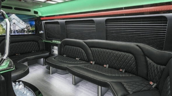 st louis 14 passenger sprinter limousine inside