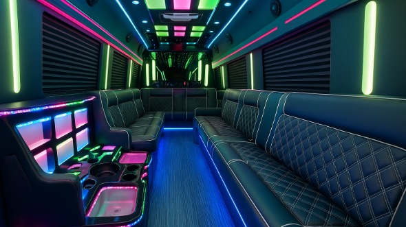 st louis 25 passenger party bus inside